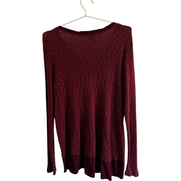 Left of Center Anthropologie Maroon Red Flannel Contrast Panels Size XL Cozy - Picture 6 of 9